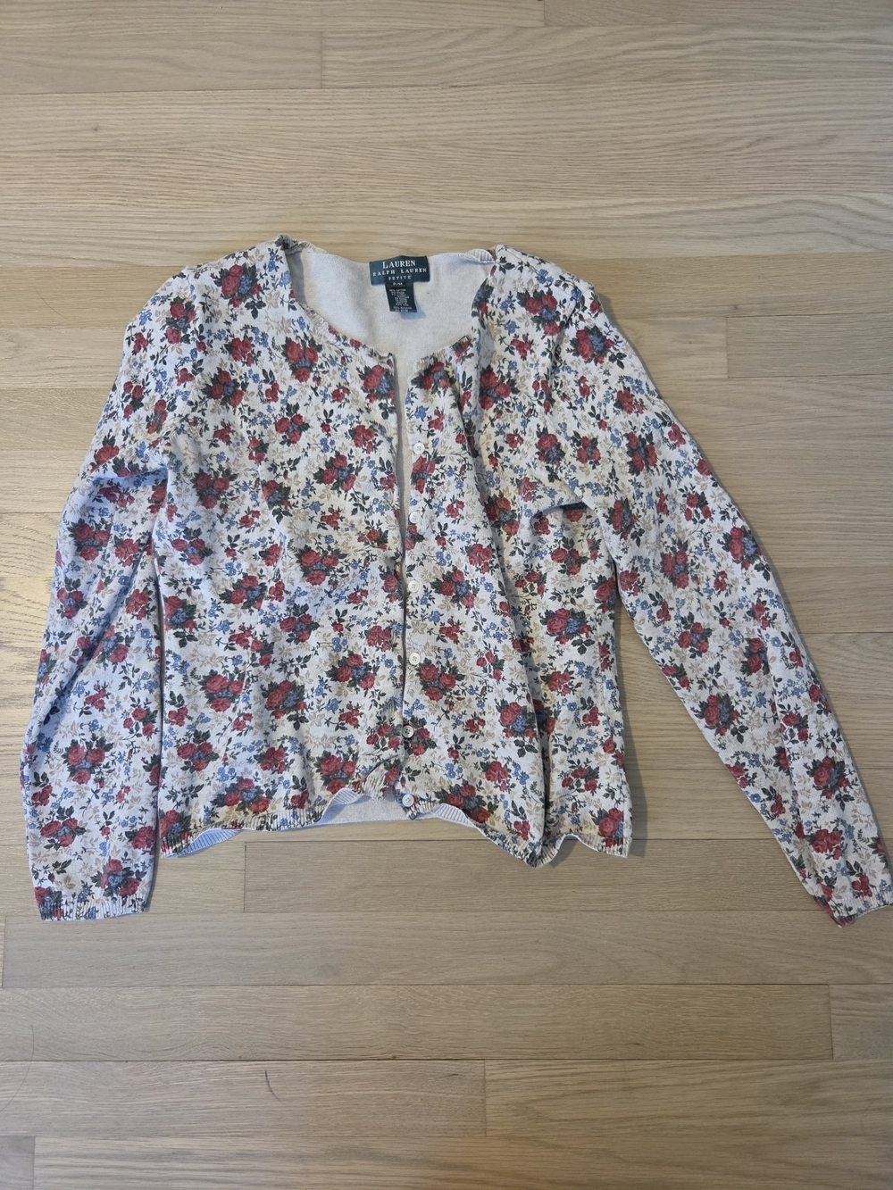 Ralph Lauren Floral Scoop Neck Tank Top And Cardigan Set - Picture 5 of 9